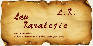 Lav Karalejić vizit kartica